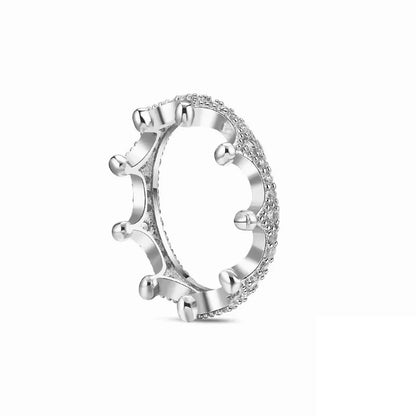 925 Sterling Silver  Crown Heart Flower Zircon Rings For Women Love Promise Engagement Band Fashion Ring Set