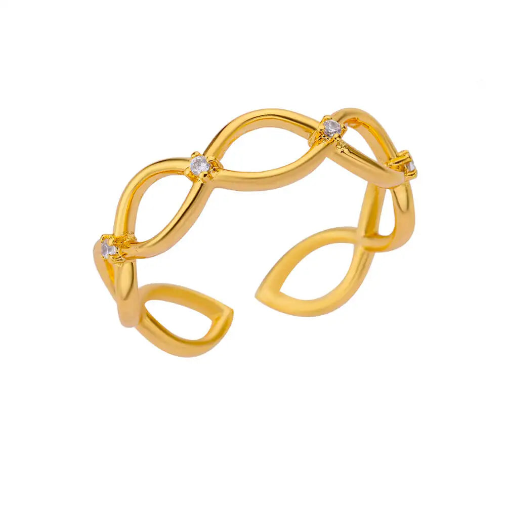 Stainless Steel Round Rings For Women Zircon Geometric Gold Color Crystal Ring Aesthetic Wedding Party Jewerly Gift Bague Femme