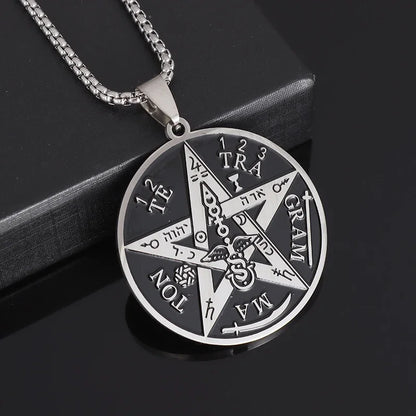 Stainless Steel Trinity Celtic Knot Nordic Rune Pendant Necklace Retro Ethnic Style Irish Knot Lucky Amulet Jewelry for Men