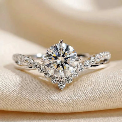 925 Sterling Silve Shining Zircon Four clawed V-shaped Rings for Exquisite Women Party Engagement High Quality Hot Sale Jewelry