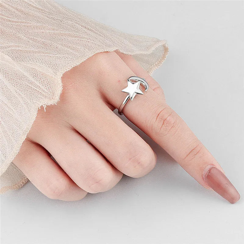 Fashion Fidget Spinner Ring Anxiety for Girls CZ Rose Flower Rotating Rings Demon Eyes Finger Ring Anti Stress Wedding Jewelry