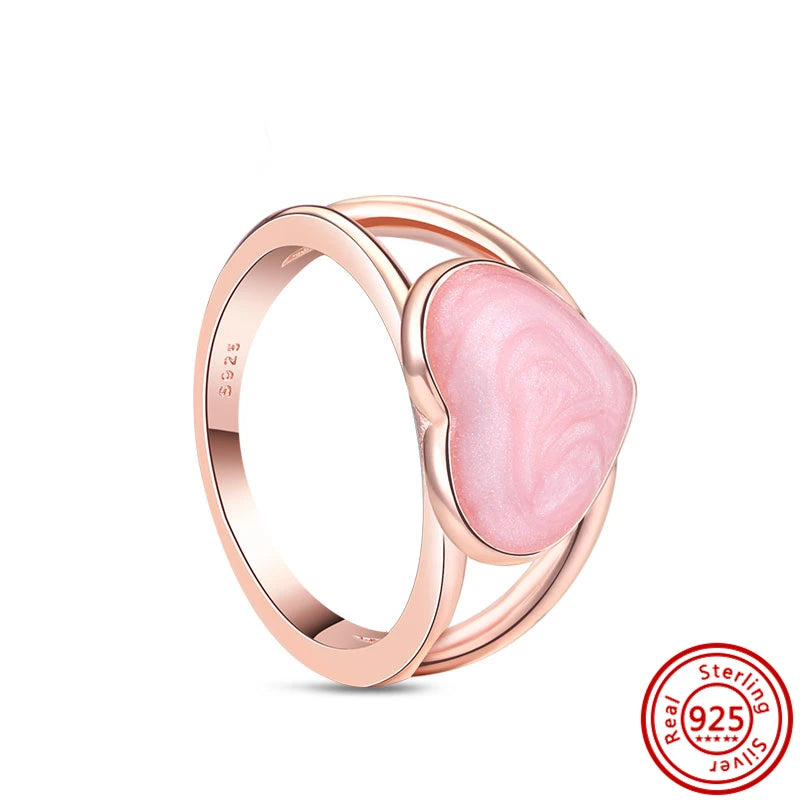 925 Sterling Silver Original Rose Gold Plated Fashion Women Ring Flower Green Zircon Design Jewelry Exquisite Wedding Gift Rings