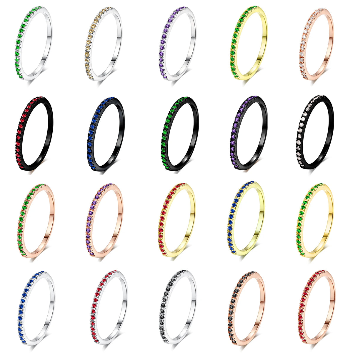Thin Finger Rings For Women Aesthetic Accessories Dating Engagement Tiny Women's Dainty Ring Colorful Jewelry Wholesale R132