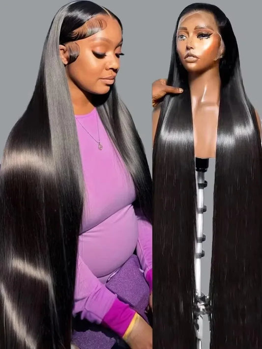 Bone Straight 250% Density HD Transparent Lace Front Wig – 5x5, 13x6 & 13x4, 40–42 Inch