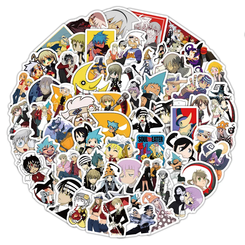 100PCS Soul Eater Cartoon Graffiti Stickers Japanese Manga Fashion DIY Guitar Phone Laptop Suitcase Water Cup Skateboard Decals