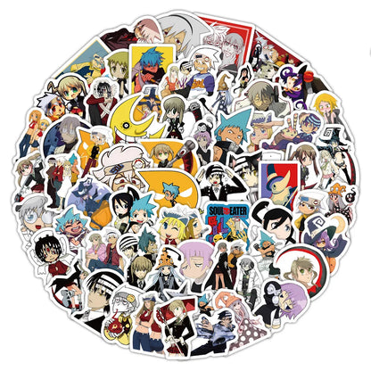 100PCS Soul Eater Cartoon Graffiti Stickers Japanese Manga Fashion DIY Guitar Phone Laptop Suitcase Water Cup Skateboard Decals