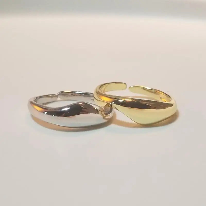 Gold Silver Plated Geometric Arc Smooth Rings for Women Big Large Bold Open Finger Ring Chunky Jewelry New Hot