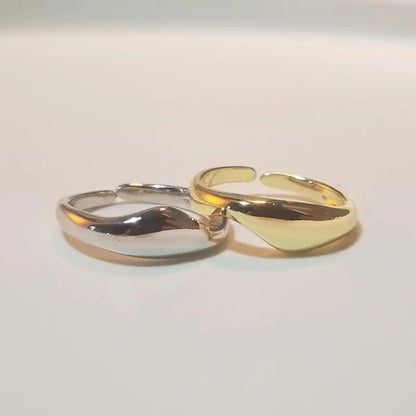 Gold Silver Plated Geometric Arc Smooth Rings for Women Big Large Bold Open Finger Ring Chunky Jewelry New Hot