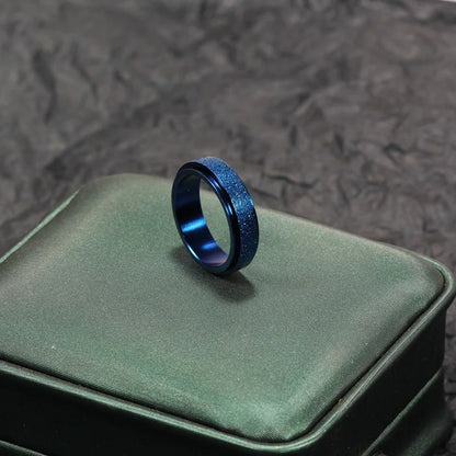 6MM Rotate Freely Spinning Stainless Steel Anxiety Rings For Women Spinner Fidgets Ring Anti Stress Men Rotating Punk Jewelry