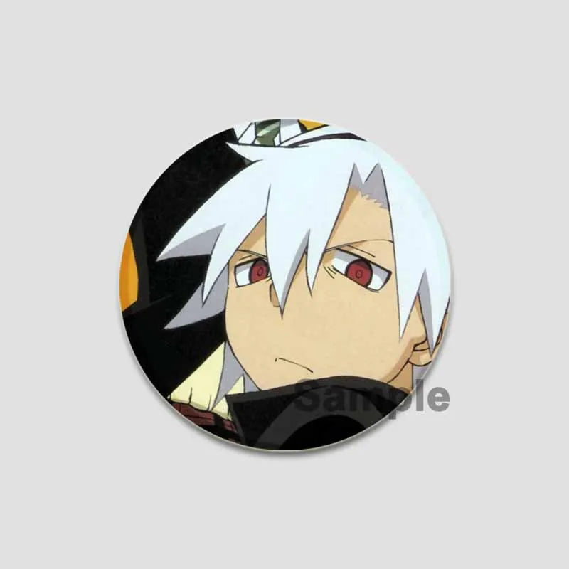 58/44/32mm Anime Soul Eater Round Pins Cartoon Badges Cosplay Handmade Tinplate Brooch for Backpack Clothes Chest Ornament Gifts