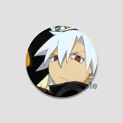 58/44/32mm Anime Soul Eater Round Pins Cartoon Badges Cosplay Handmade Tinplate Brooch for Backpack Clothes Chest Ornament Gifts
