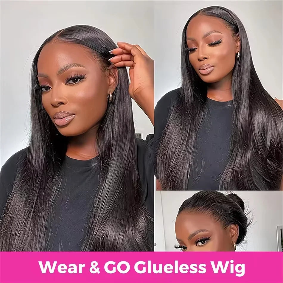 Bone Straight 5x5 Glueless HD Lace Wig – Pre-Plucked Ready-to-Wear, 250%