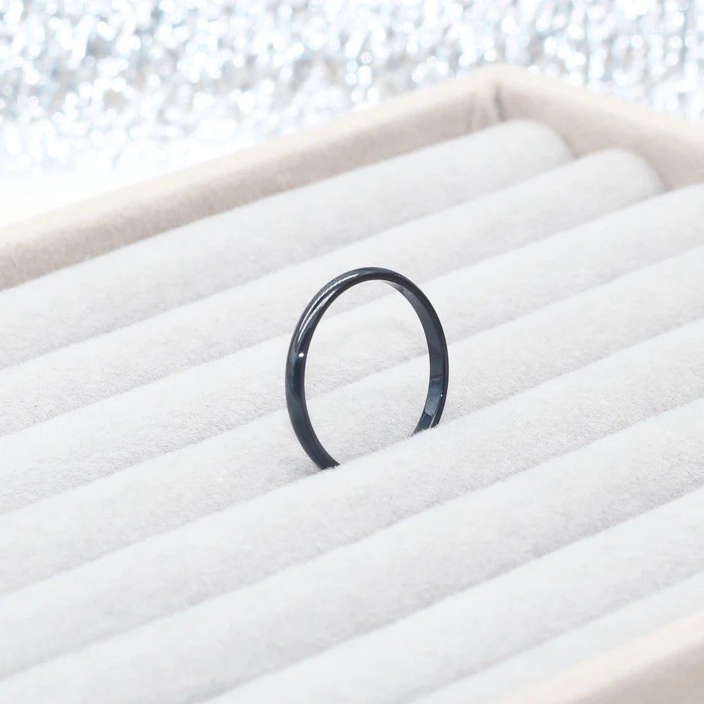 Minimalist Women Men Width 2MM Slim Rings Stainless Steel IP Plating No Easy Fade Good Quality Cheap Jewelry Gift