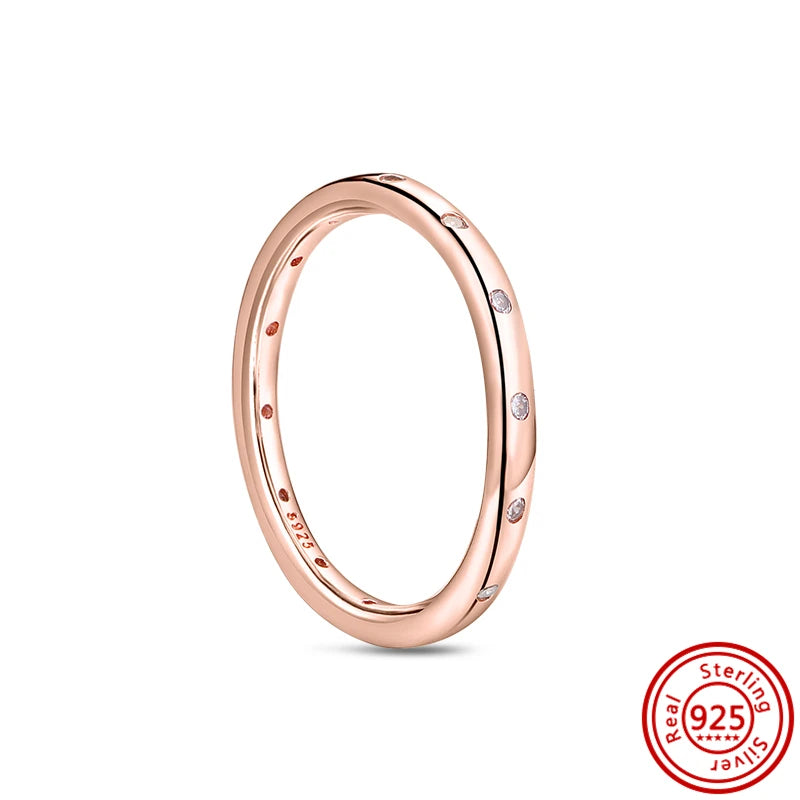 925 Sterling Silver Original Rose Gold Plated Fashion Women Ring Flower Green Zircon Design Jewelry Exquisite Wedding Gift Rings