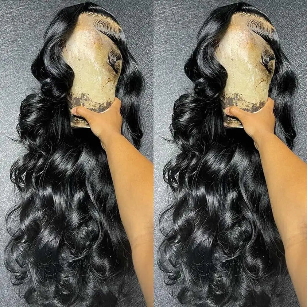 Natural Black Body Wave 13x6 Lace Front Wig – Glueless Pre-Plucked, 250% Density