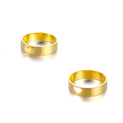 Sweet Heart Zirconia Rings for Women Stainless Steel Gold-Plated Layered Design Everyday Wear Valentine's Day Party Jewelry Gift