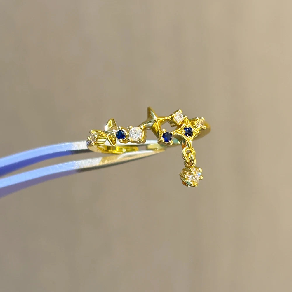 100 styles 14K Gold Plated Color Zircon Flower Crown Bow Open Ring Women Adjustable Stackable Finger Rings Wedding Jewelry Gift