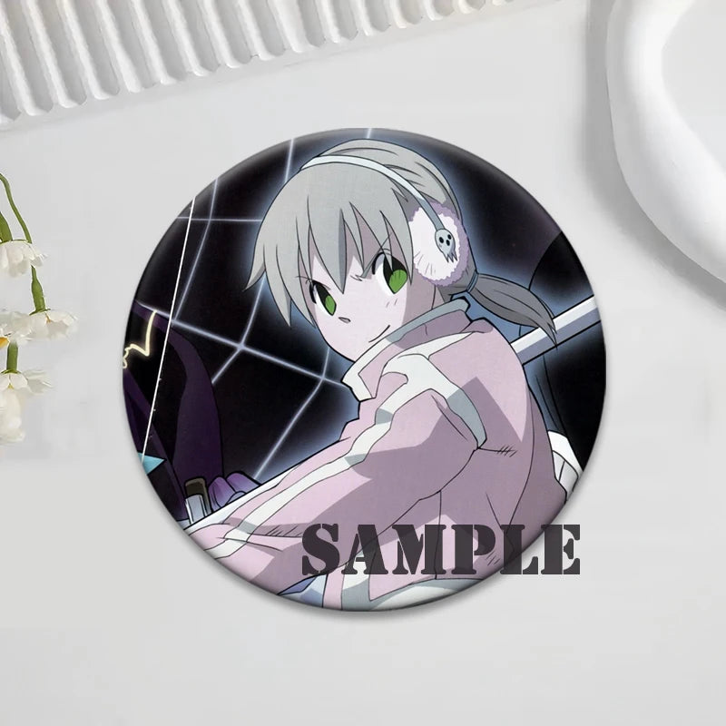 Soul Eater Brooches Anime Figure Lapel Pins Maka Albarn Death The Kid Cartoon Badge for Backpack Accessories Clothes Decoration