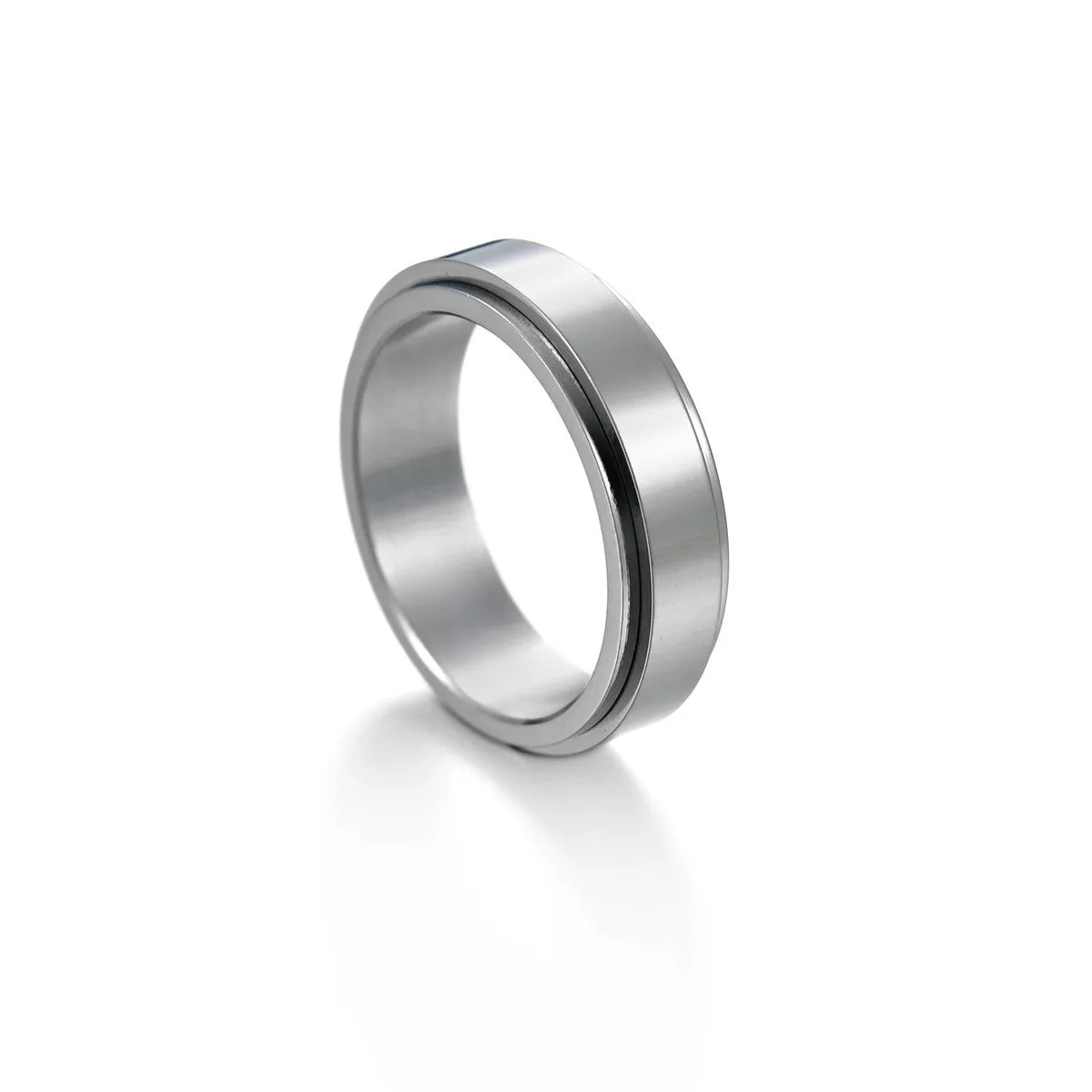 6MM Rotate Freely Spinning Stainless Steel Anxiety Rings For Women Spinner Fidgets Ring Anti Stress Men Rotating Punk Jewelry