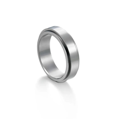 6MM Rotate Freely Spinning Stainless Steel Anxiety Rings For Women Spinner Fidgets Ring Anti Stress Men Rotating Punk Jewelry