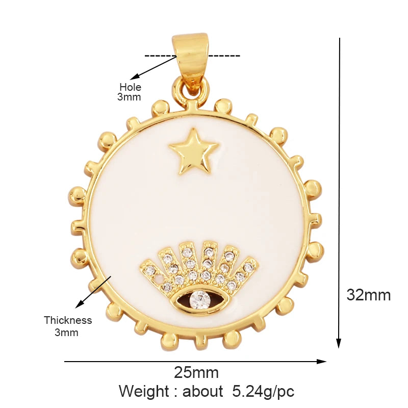Buddha Hamsha Evil Eye Hand Charm , 18K Real Gold Plated Colour,Necklace Bracelet Pendant for Handmade Jewelry Supplies L14