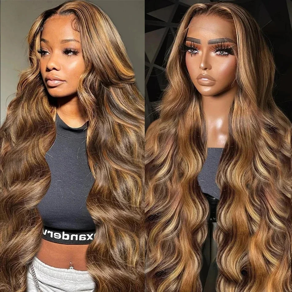 4/27 Highlight Honey Blonde Body Wave HD Lace Frontal Wig – Pre-Plucked 13x4 & 13x6