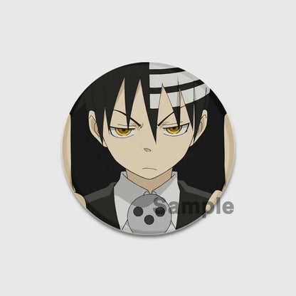 58MM Anime Soul Eater Pins Tinplate Brooch Figure Badge Handmade Brooches for Backpack Clothes Decoration Fashion Jewelry Gifts