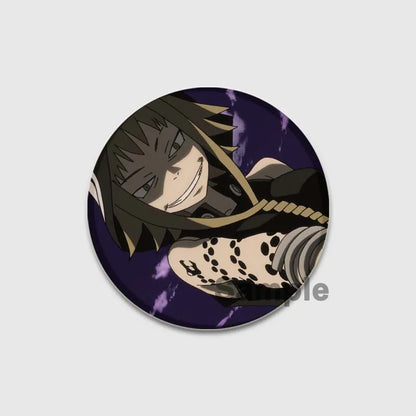 58MM Anime Soul Eater Pins Tinplate Brooch Figure Badge Handmade Brooches for Backpack Clothes Decoration Fashion Jewelry Gifts