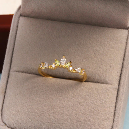 100 styles 14K Gold Plated Color Zircon Flower Crown Bow Open Ring Women Adjustable Stackable Finger Rings Wedding Jewelry Gift