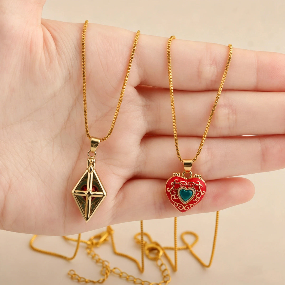 Anime Sugar Sugar Rune Necklace Open Heart Diamond Shaped Chocolat Pierre Vanilla Couple Pendants Cosplay Party Accessory Gift