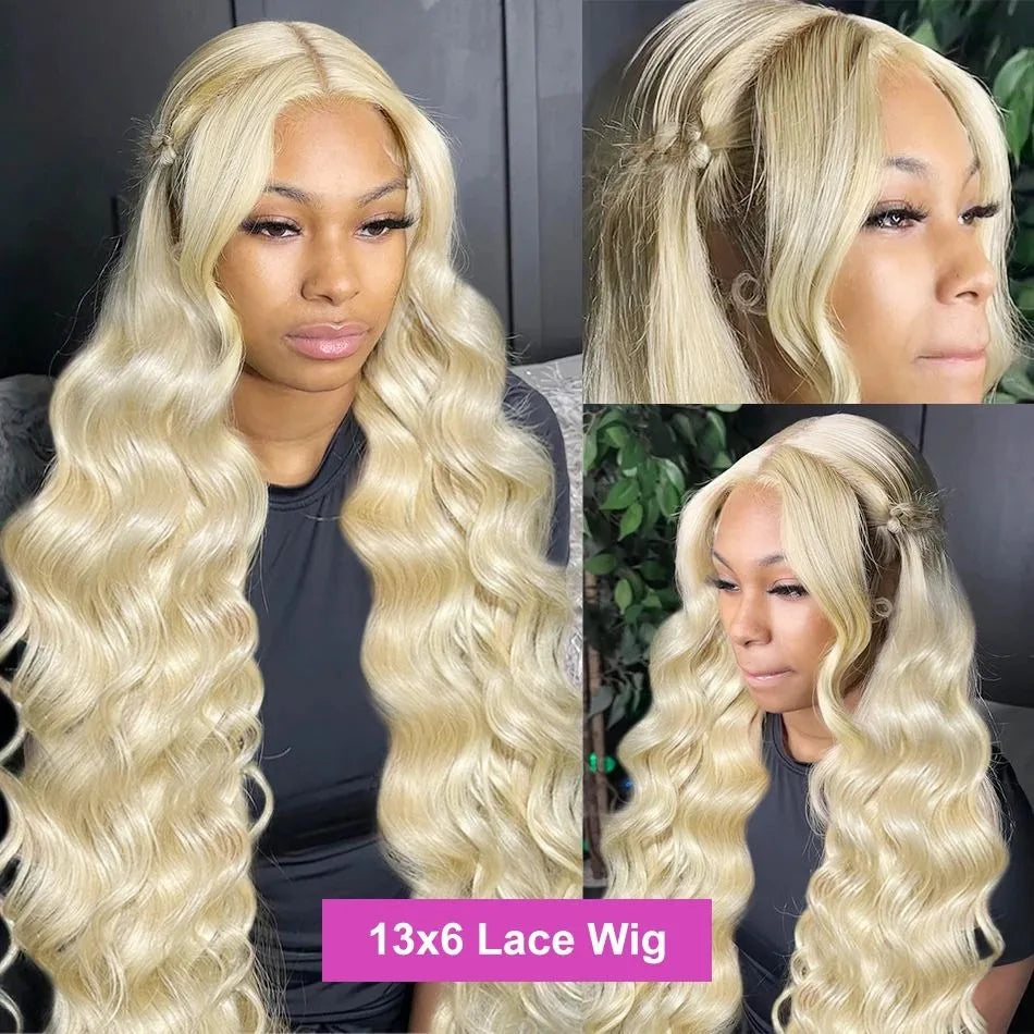 613 Honey Blonde Body Wave 13x6 Lace Front Wig – Natural Hairline with Baby Hair, 230%