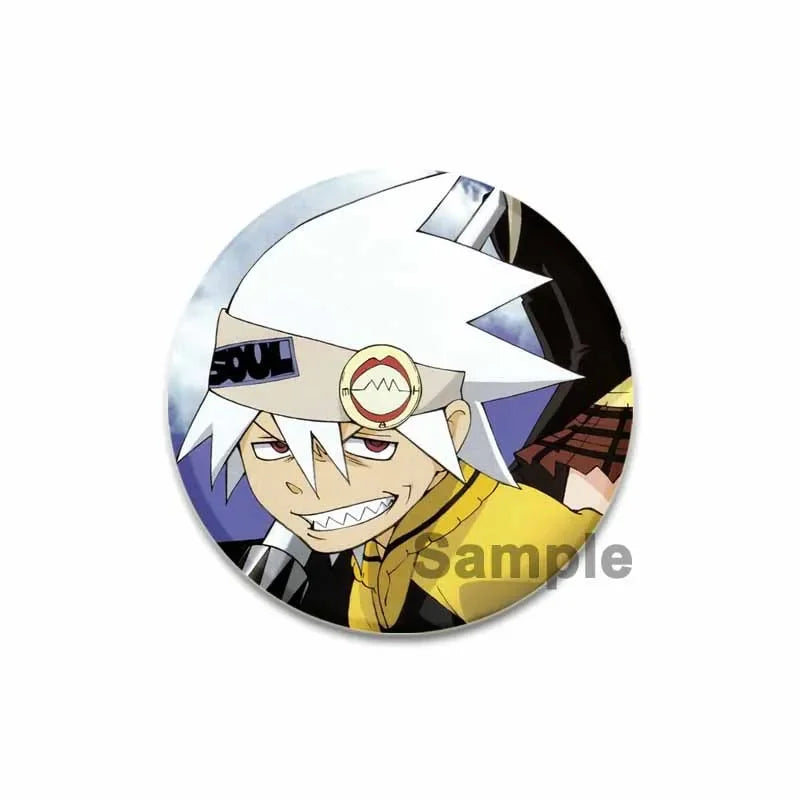 32/44/58MM Anime Soul Eater Pins Thompson Patricia Evans Soul Eater Albarn Maka Figure Icon Brooches Badge for Backpack Clothes