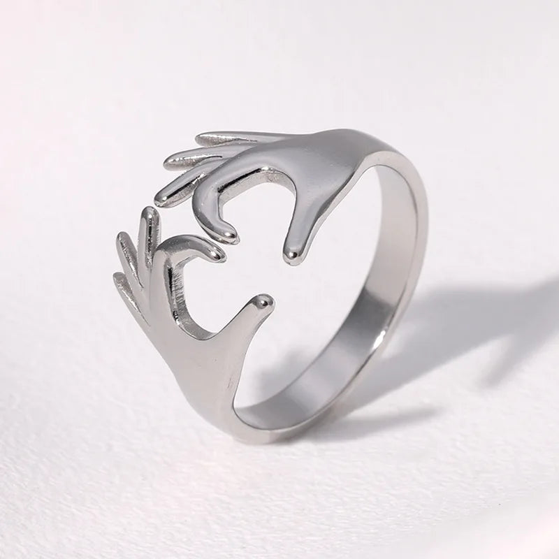 Bohemian Stainless Steel Ring Woman Vintage Jewelry Starfish Heart-Shaped Geometry Adjustable Open Rings Prom Accessories Gift