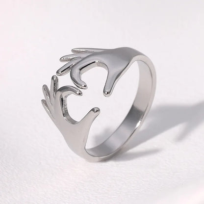 Bohemian Stainless Steel Ring Woman Vintage Jewelry Starfish Heart-Shaped Geometry Adjustable Open Rings Prom Accessories Gift