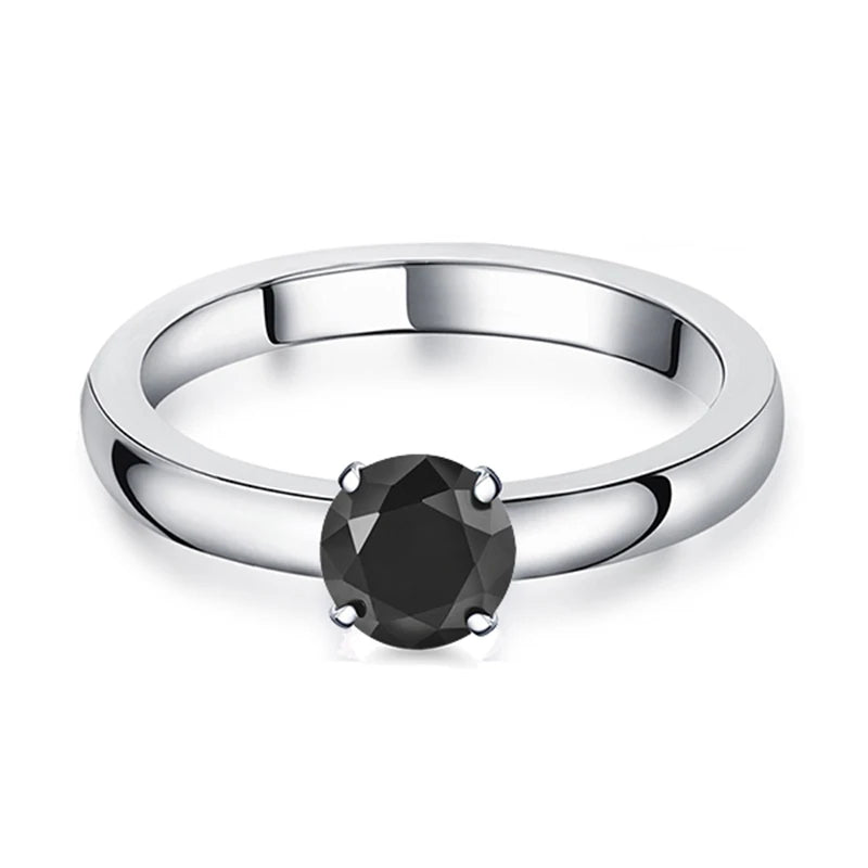 DIY 1.5 CT Solitaire Engagement Rings Wedding Bands Interchangeable Stainless Steel Round Cubic Zirconia Promise Rings for Her