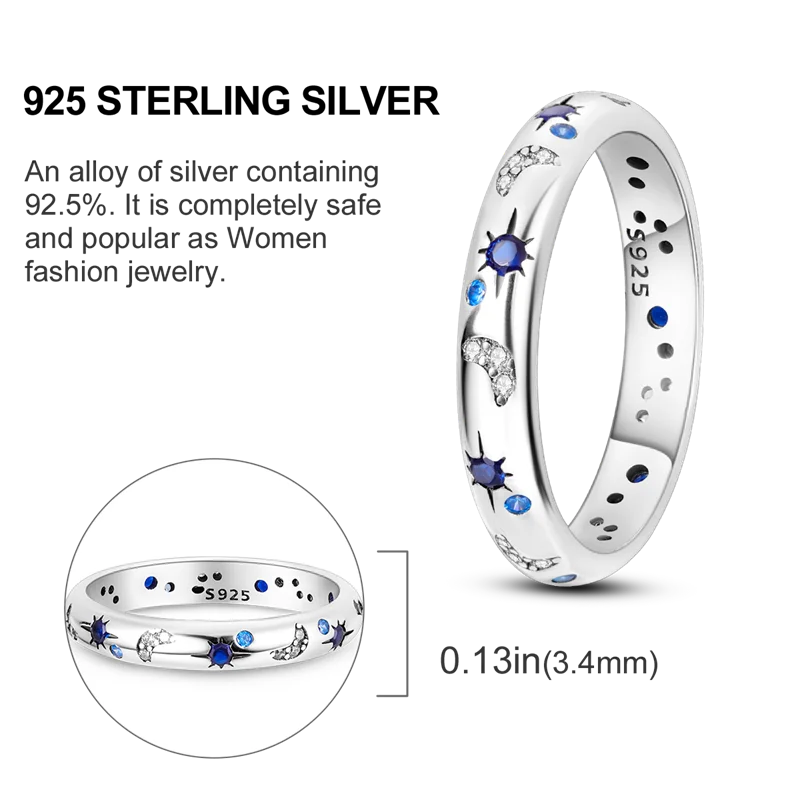 925 Sterling Silver Rings Infinite Love Sun Moon Eye Flower Ring For Women Original Wedding Ring Jewelry Gift