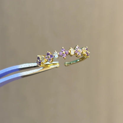 100 styles 14K Gold Plated Color Zircon Flower Crown Bow Open Ring Women Adjustable Stackable Finger Rings Wedding Jewelry Gift