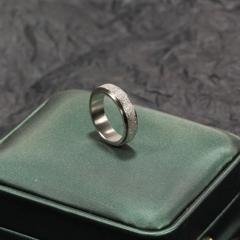 6MM Rotate Freely Spinning Stainless Steel Anxiety Rings For Women Spinner Fidgets Ring Anti Stress Men Rotating Punk Jewelry
