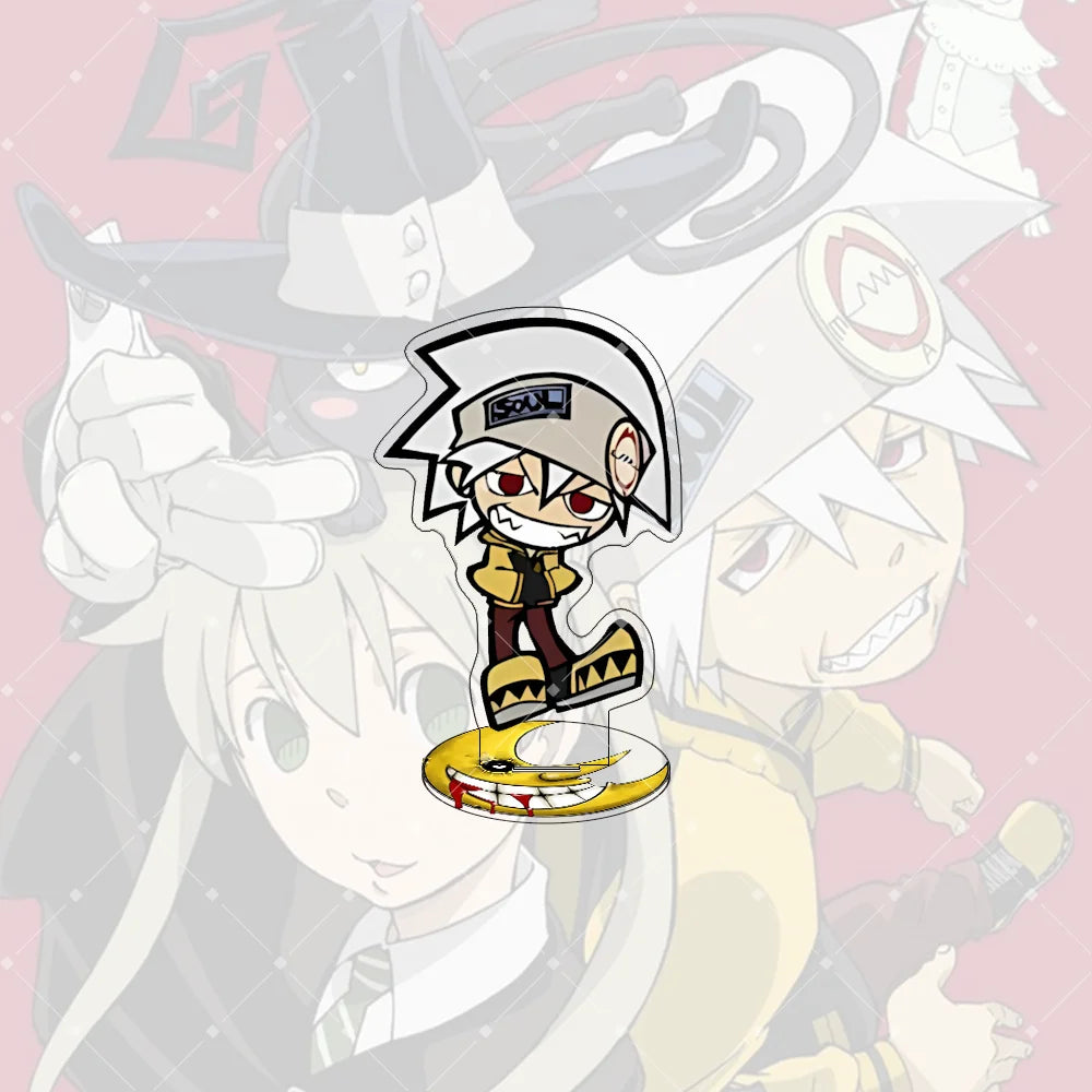 Anime Soul Eater 10CM Acrylic Stand keychain Anime Figure Maka Albarn Black Star Cute Model desktop decoration collection gift