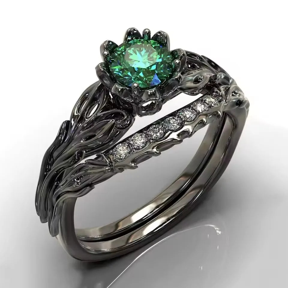 Luxury Zircon Rings For Women Girls Crystal Engagement Wedding Ring Adjustable Party Stainless Stee Finger Rings Jewelry Gifts