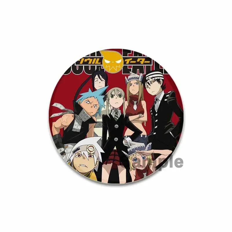 32/44/58MM Anime Soul Eater Pins Thompson Patricia Evans Soul Eater Albarn Maka Figure Icon Brooches Badge for Backpack Clothes