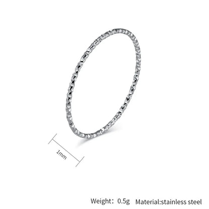 New Classic 1mm Stainless Steel Rings for Women Silver/Gold Color Thin Ring Waterproof Jewelry