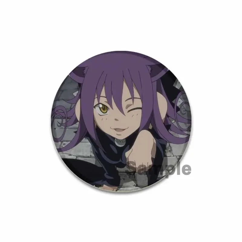 32/44/58MM Anime Soul Eater Pins Thompson Patricia Evans Soul Eater Albarn Maka Figure Icon Brooches Badge for Backpack Clothes
