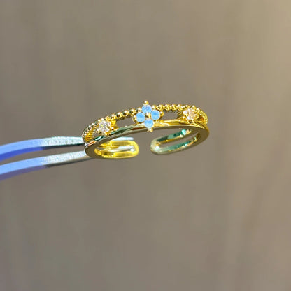 100 styles 14K Gold Plated Color Zircon Flower Crown Bow Open Ring Women Adjustable Stackable Finger Rings Wedding Jewelry Gift