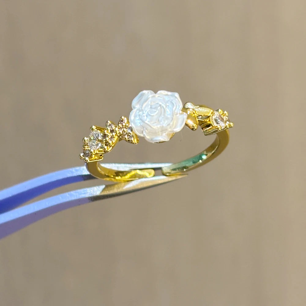 100 styles 14K Gold Plated Color Zircon Flower Crown Bow Open Ring Women Adjustable Stackable Finger Rings Wedding Jewelry Gift
