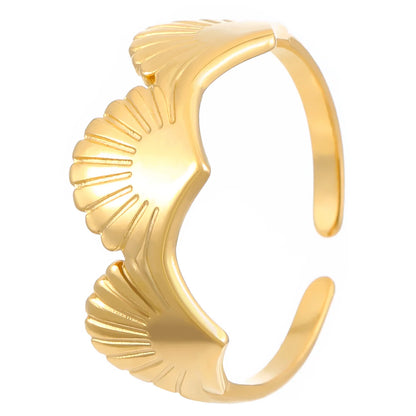 MHS.SUN Ocean Style Stainless Steel Starfish Shell Rings For Women Men Vintage Gold Plated Open Ring Summer Beach Jewelry