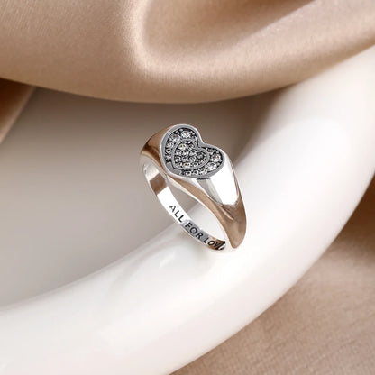 925 Sterling Silver  Crown Heart Flower Zircon Rings For Women Love Promise Engagement Band Fashion Ring Set