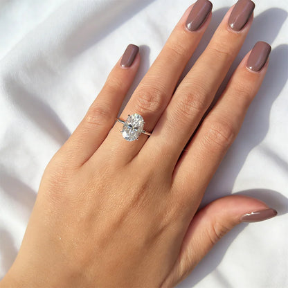 4.5CT Oval Cut Full Moissanite Rings for Women 925 Sterling Silver Certified Lab Diamond Engagement Wedding Ring Female Jewelry