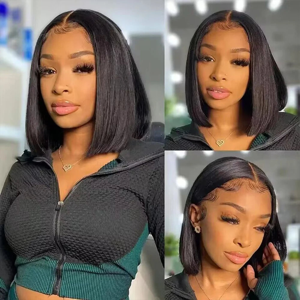 Straight Bob Wig for Black Women – 13x4 HD Lace Front, 200% Density