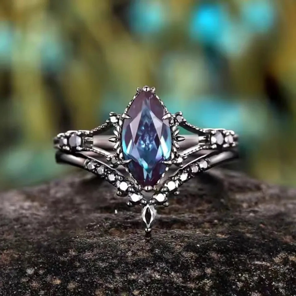 Luxury Zircon Rings For Women Girls Crystal Engagement Wedding Ring Adjustable Party Stainless Stee Finger Rings Jewelry Gifts